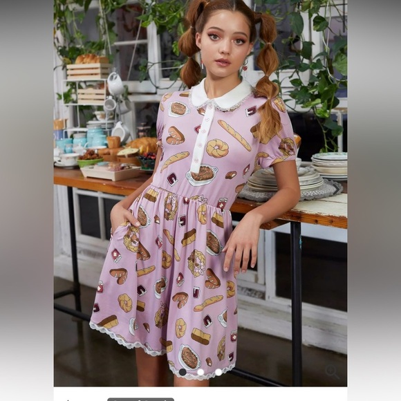 Spencer's Pink and Purple Casual Sundress Short Sleeve retro goth Spencer’s - Picture 1 of 14